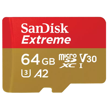 SanDisk SDSQXAH-064G-GN6MN, 64GB, MicroSDXC, C10, UHS-I, U3, Gold/Red