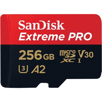 მეხსიერების ბარათი SanDisk SDSQXCD-256G-GN6MA Extreme Pro With Adapter, 256GB, Micro SDXC, UHS-I, Black