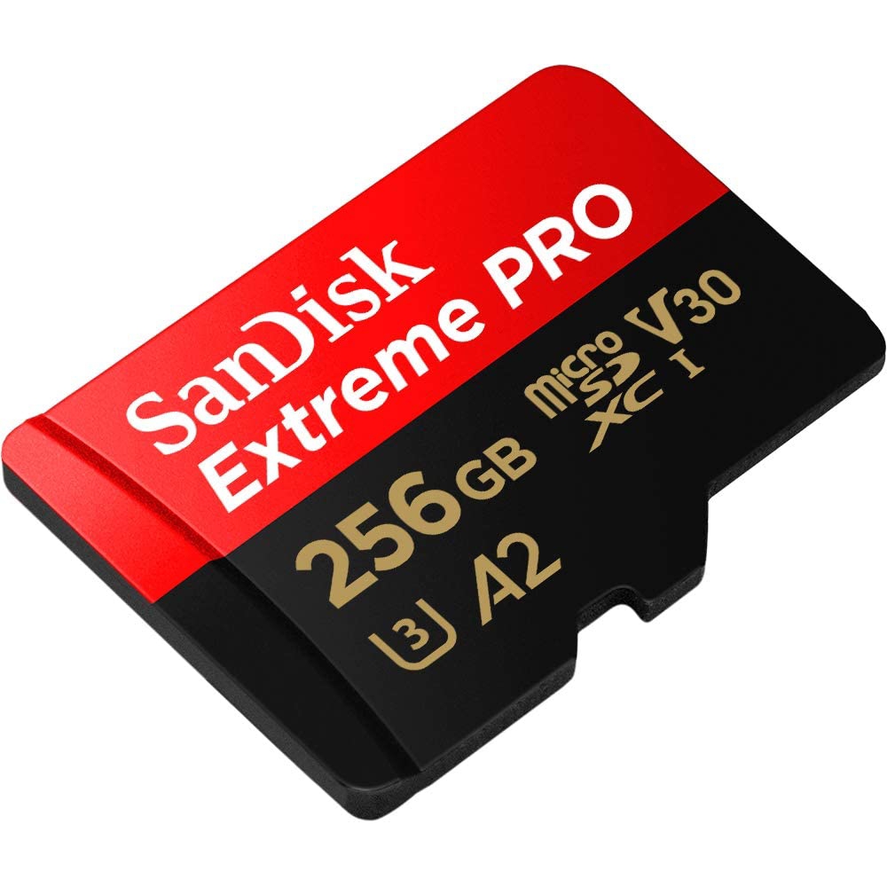 მეხსიერების ბარათი SanDisk SDSQXCD-256G-GN6MA Extreme Pro With Adapter, 256GB, Micro SDXC, UHS-I, Black