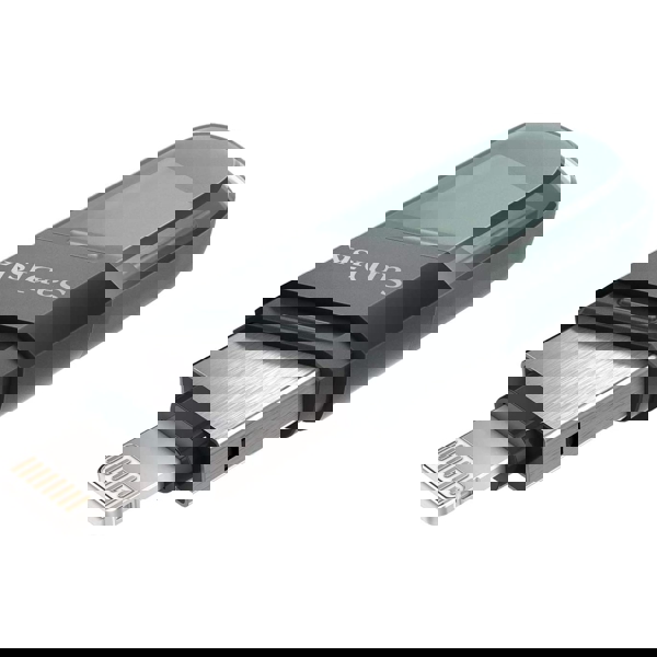 USB ფლეშ მეხსიერება SanDisk SDIX90N-064G-GN6NN, 64GB, USB Type-A + Lighting, Black