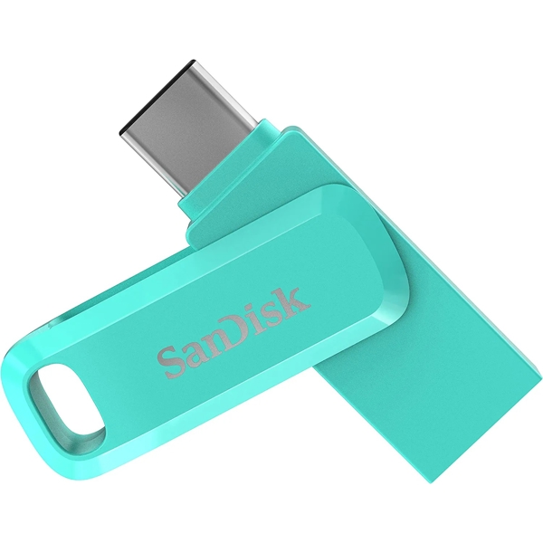 USB ფლეშ მეხსიერება SanDisk SDDDC3-128G-G46G Ultra Dual Drive Go 128GB, 2-in-1 USB Type-A & Type-C Tiffany Green