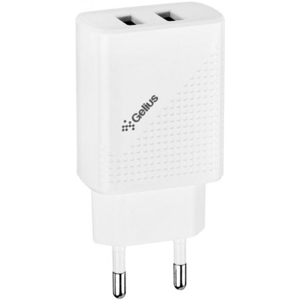 დამტენი Gelius GP-HC011, 2xUSB-A, White