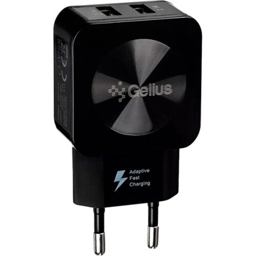 დამტენი Gelius GU-HC02, 2xUSB-A, Black