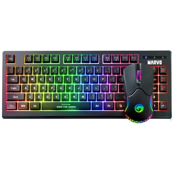 კლავიატურა+მაუსი Marvo KW516, Wireless, USB, RF2.4, Keyboard And Mouse, Black