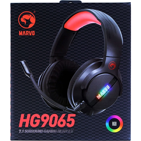 ყურსასამენი Marvo HG9065, Gaming Headset, Wired, RGB, USB, Black