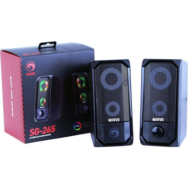 დინამიკი Marvo SG-265, 6W, USB, 3.5 მმ Jack, Wired Gaming Speaker, Black