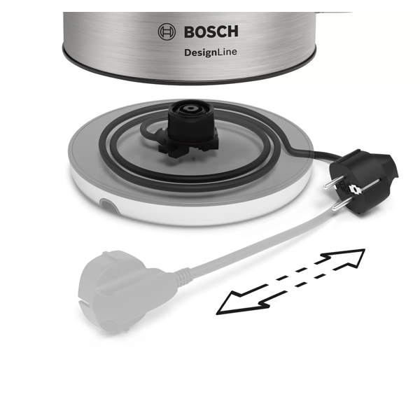 ელექტრო ჩაიდანი Bosch TWK4P440, 2400W, 1.7L, Electric Kettle, Silver/Black