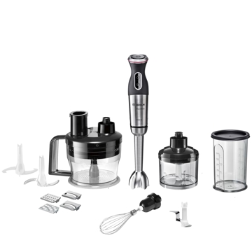 ხელის ბლენდერი Bosch MS8CM6190, 1000W, 1.25L, Blender, Black/Silver