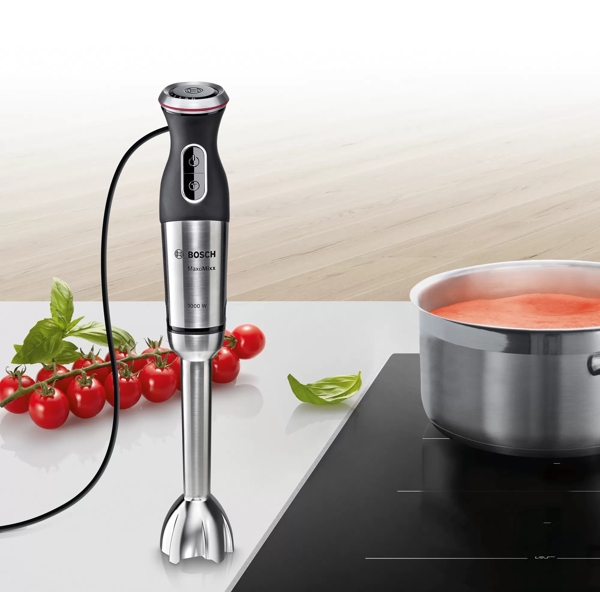 ხელის ბლენდერი Bosch MS8CM6190, 1000W, 1.25L, Blender, Black/Silver