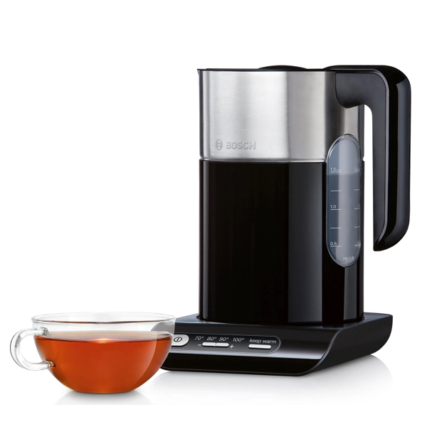 ელექტრო ჩაიდანი Bosch TWK8613P, 2400W, 1.5L, Electric Kettle, Black/Silver