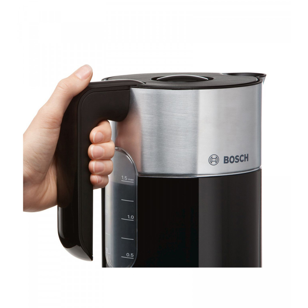 ელექტრო ჩაიდანი Bosch TWK8613P, 2400W, 1.5L, Electric Kettle, Black/Silver