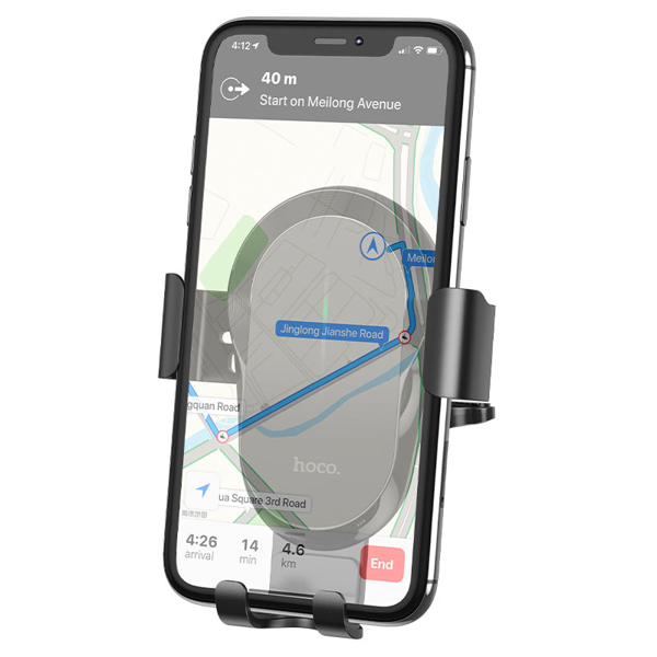 მობილურის დამტენი მანქანისთვის Hoco CA105, Wireless Charging Car Holder, Black