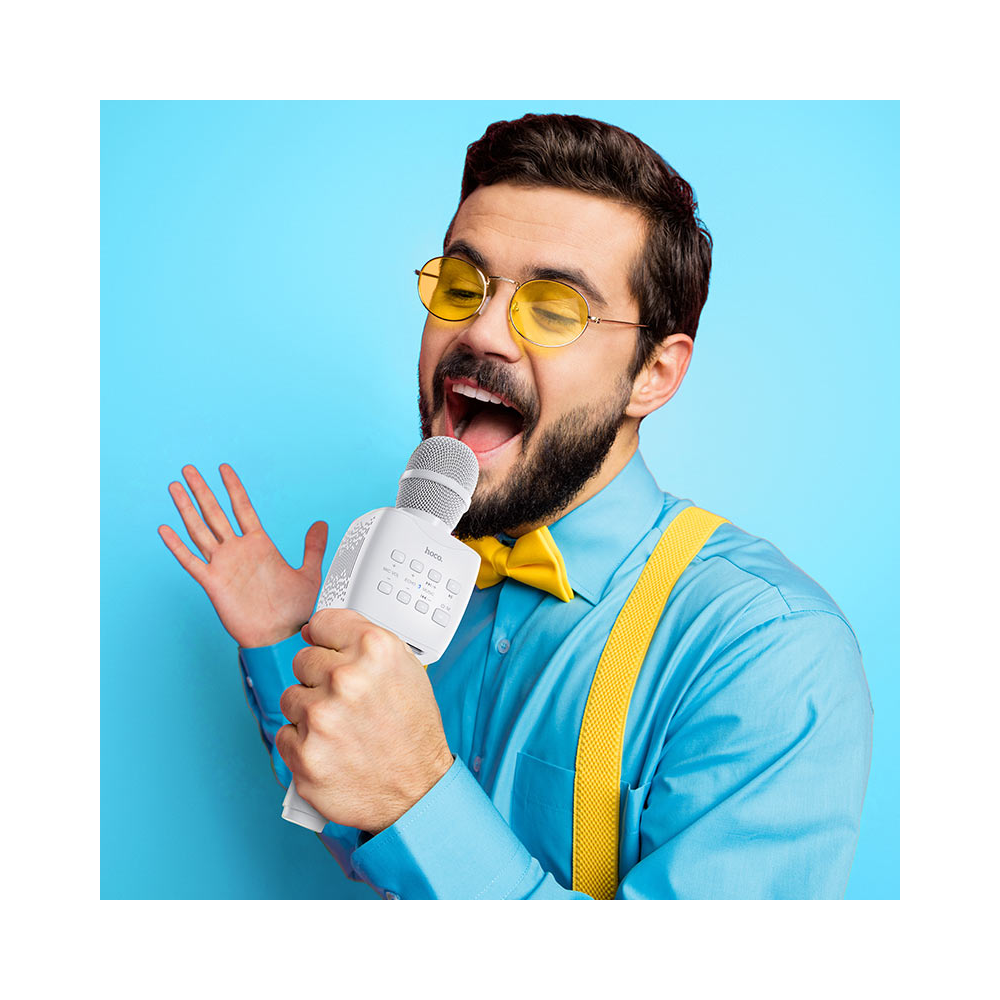 კარაოკე მიკროფონი Hoco BK5, Karaoke Microphone, USB, BT, 3.5mm, White