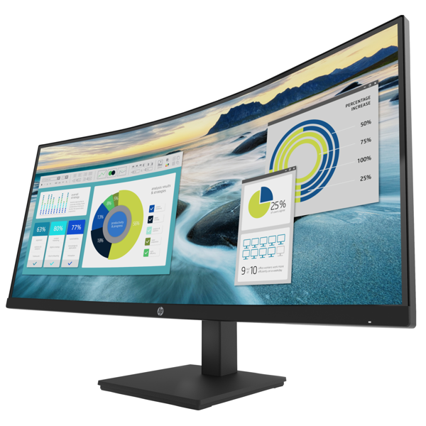 მონიტორი HP 21Y56AA P34HC, 34", Monitor, FHD, LED, VA, HDMI, DP, USB Type-C, Black