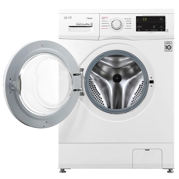 სარეცხი მაქნანა LG F-2J3NS0W, 6Kg, A, 1200Rpm, 73Db, Washing Machine, White