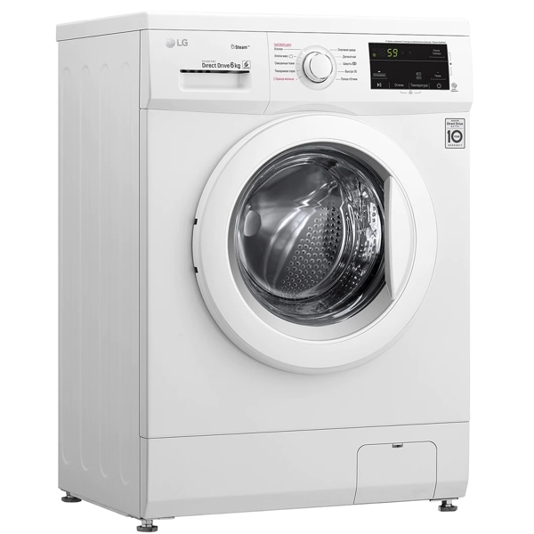 სარეცხი მაქნანა LG F-2J3NS0W, 6Kg, A, 1200Rpm, 73Db, Washing Machine, White