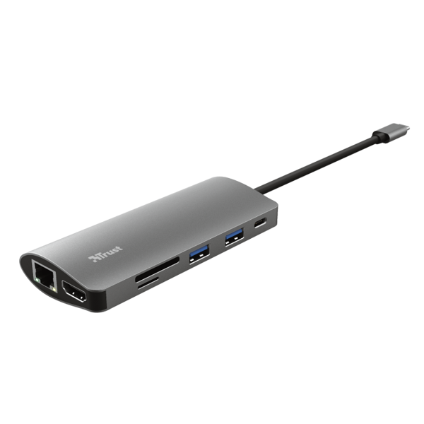 USB-C ჰაბი Trust 23775 Dalyx, 7-in-1 USB-C, Silver