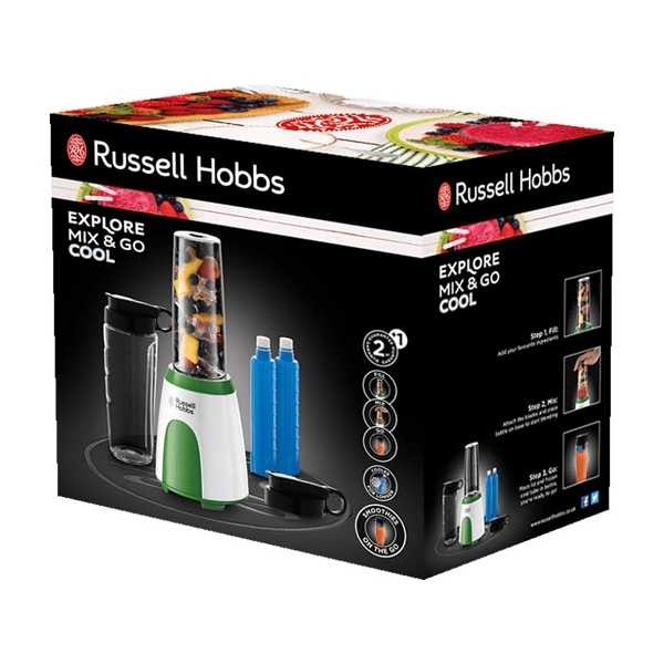 ბლენდერი Russell Hobbs 25160-56/RH,300W, 2x0.6ML, Blender, White/Green