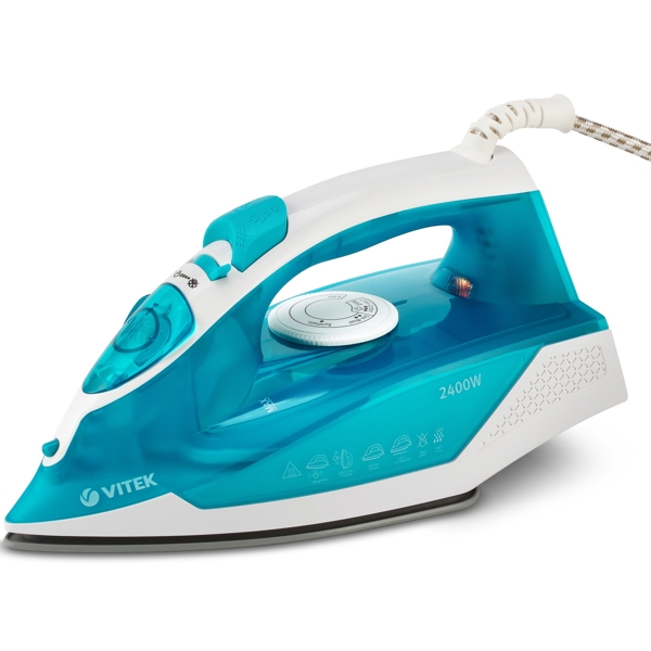 ორთქლის უთო Vitek VT 8307, 2400W, 260ML, Steam Iron, Green/White