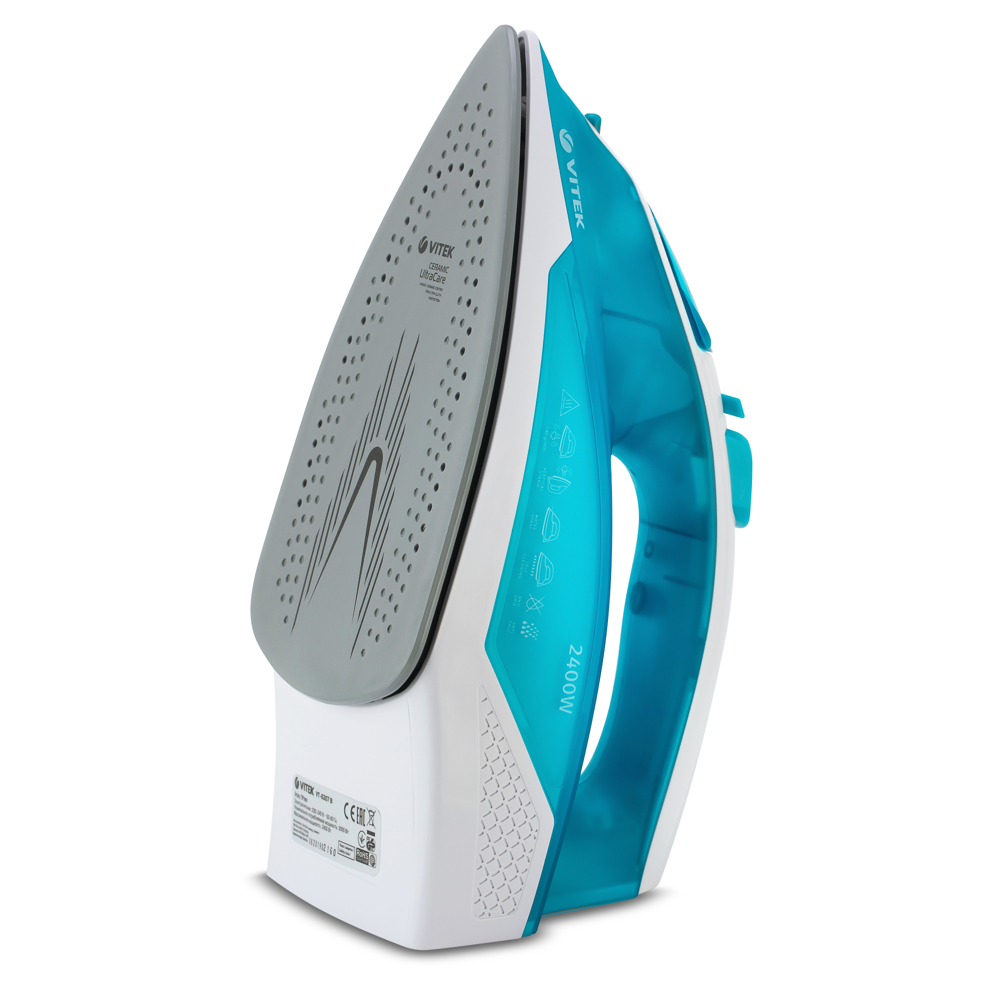 ორთქლის უთო Vitek VT 8307, 2400W, 0.26L, Steam Iron, Green/White