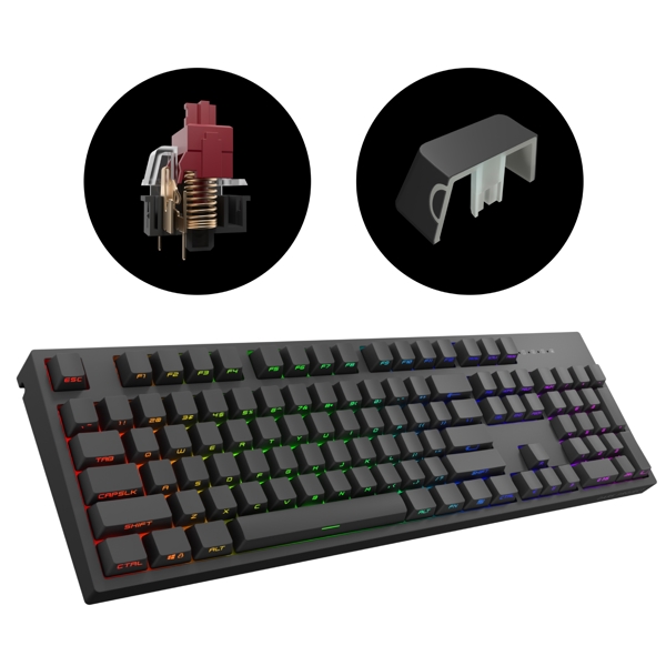 კლავიატურა Dark Project DP-KD-104A-006310-GRD, Gateron Red, Wired, USB, Gaming Keyboard, Black