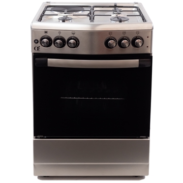 გაზქურა Oz OM 6031 IX 3 Gas, Oven Electric, Black/Silver