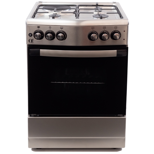 გაზქურა Oz OM 6031 IX 3 Gas, Oven Electric, Black/Silver