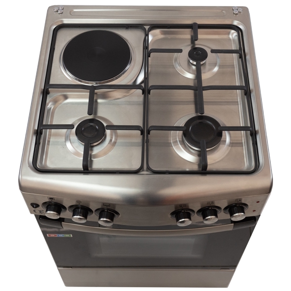 გაზქურა Oz OM 6031 IX 3 Gas, Oven Electric, Black/Silver