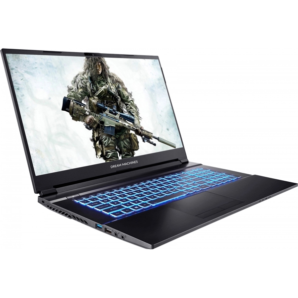 ნოუთბუქი Dream Machines G1650-17UA70, 17.3", i5-11400H, 16GB, 500GB SSD, GTX1650 4GB, Black