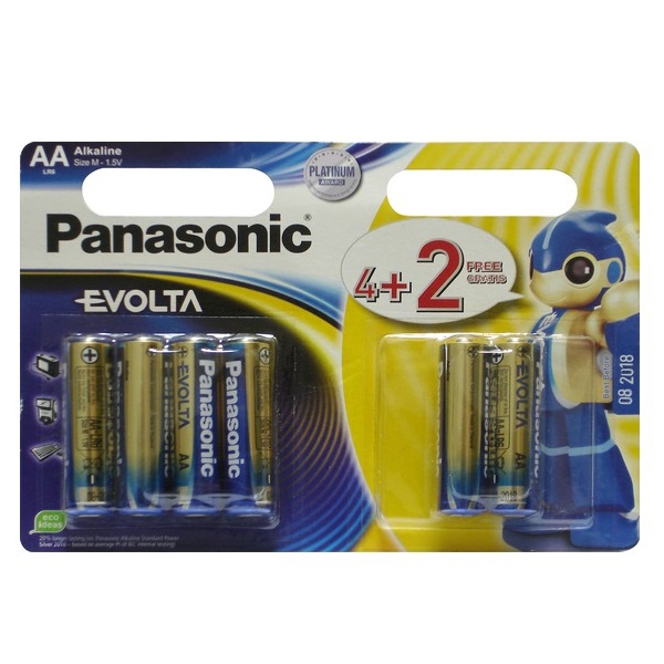 ელემენტი Panasonic LR6EGE/6B2F Alkaline, AA Battery, 1.5V, 6 PCS