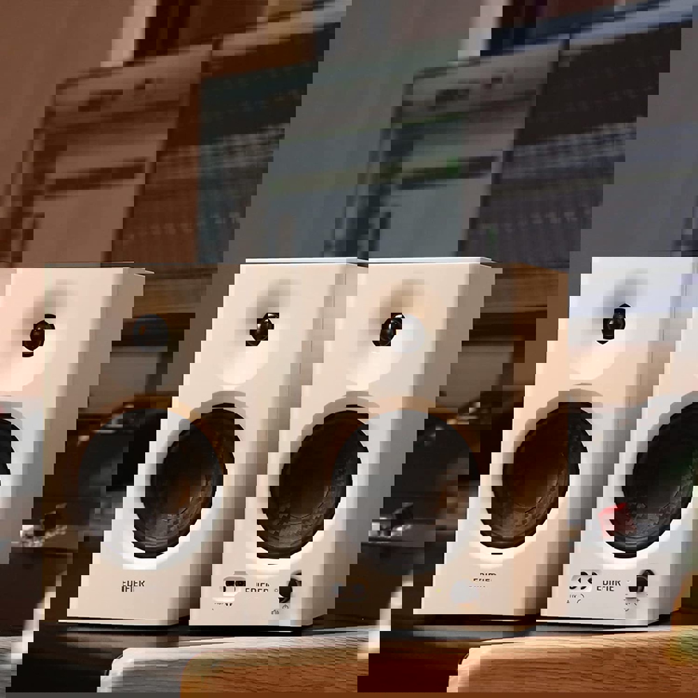 სტუდიური მონიტორი Edifier MR4, 42W, TRS, RCA, AUX, Speaker, White