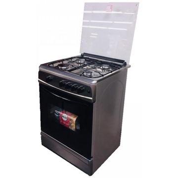 გაზქურა Cron TE6640, 4 Gas, Oven, Inox Grey