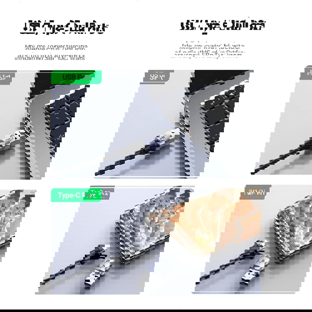 Video Capture Card UGREEN CM489 (40189), 4K HDMI to USB/Type-c, HDMI Video Grabber Box for Live Stream, Silver