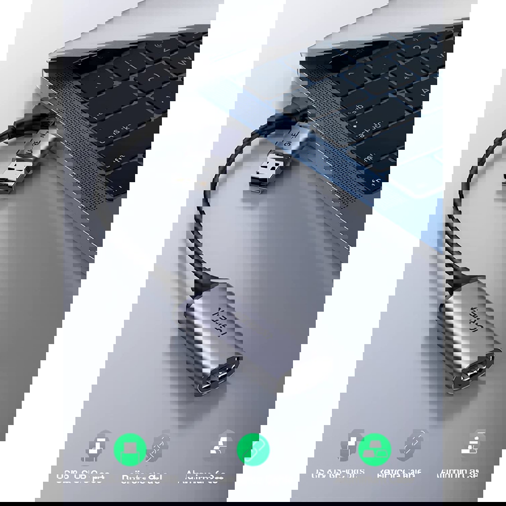 Video Capture Card UGREEN CM489 (40189), 4K HDMI to USB/Type-c, HDMI Video Grabber Box for Live Stream, Silver