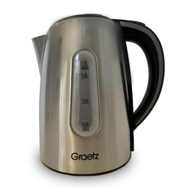 ელექტრო ჩაიდანი Graetz T-9010A, 2200W, 1.7L, Electric Kettle, Silver