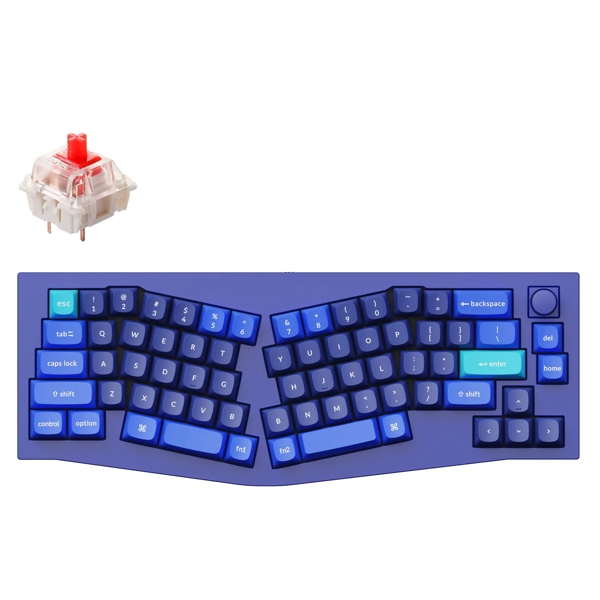 კლავიატურა Keychron Q8O1, Gateron G pro Red, Wired, RGB, USB, Gaming Keyboard, Blue