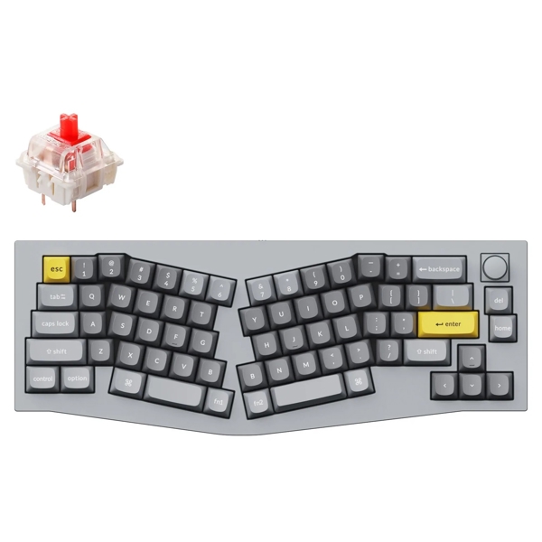 კლავიატურა Keychron Q8N1, Gateron G pro Red, Wired, RGB, USB, Gaming Keyboard, Gray