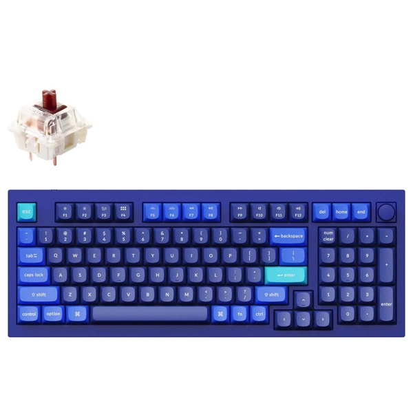 კლავიატურა Keychron Q5O3Z, Gateron G pro Brown, Wired, RGB, USB, Gaming Keyboard, Blue