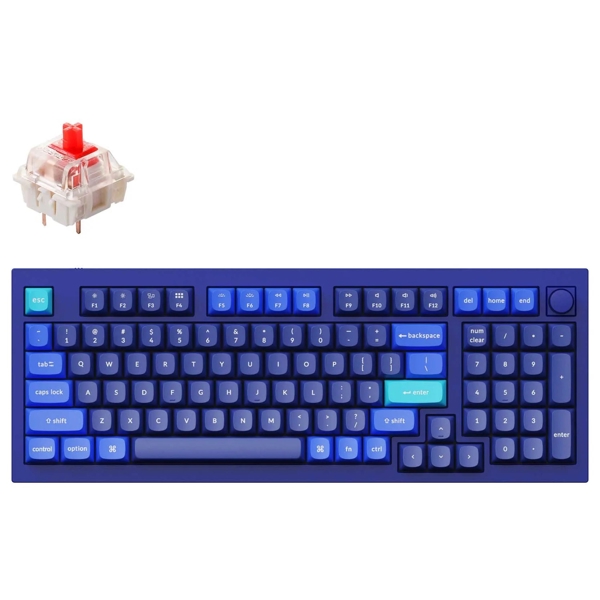 კლავიატურა Keychron Q5O1Z, Gateron G pro Red, Wired, RGB, USB, Gaming Keyboard, Blue