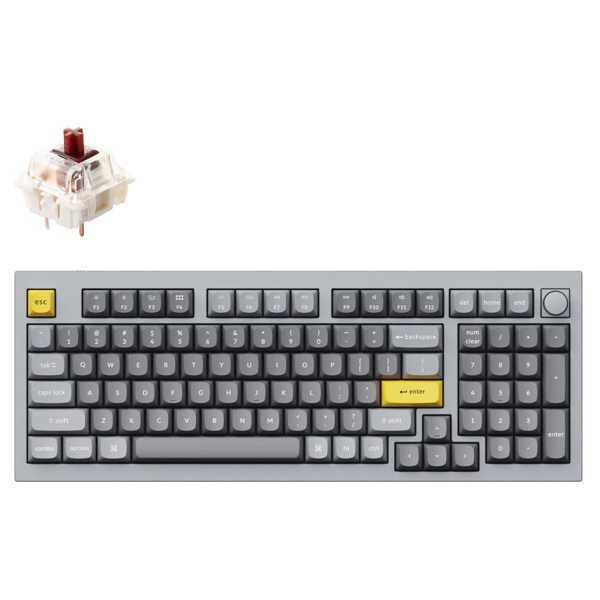 კლავიატურა Keychron Q5N3Z, Gateron G pro Brown, Wired, RGB, USB, Gaming Keyboard, Gray