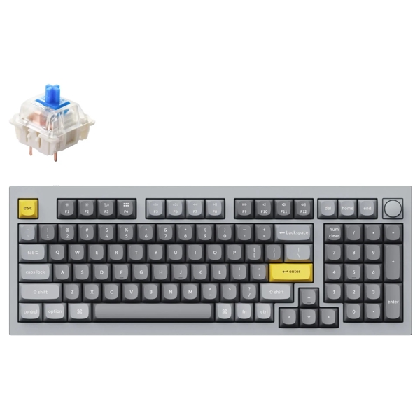 კლავიატურა Keychron Q5N2Z, Gateron G pro Blue, Wired, RGB, USB, Gaming Keyboard, Gray