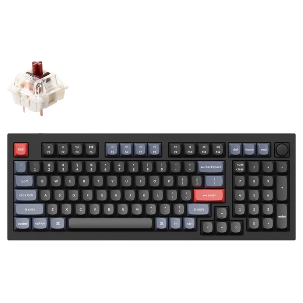 კლავიატურა Keychron Q5M3Z, Gateron G pro Brown, Wired, RGB, USB, Gaming Keyboard, Black