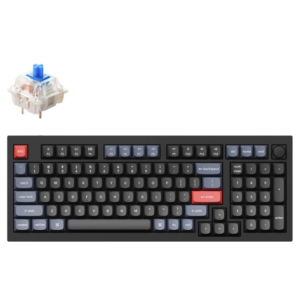 კლავიატურა Keychron Q5M2Z, Gateron G pro Blue, Wired, RGB, USB, Gaming Keyboard, Black