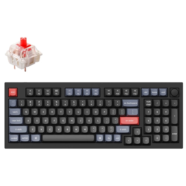 კლავიატურა Keychron Q5M1Z, Gateron G pro Red, Wired, RGB, USB, Gaming Keyboard, Black