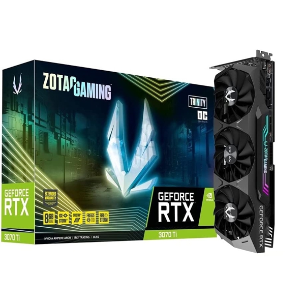 ვიდეო დაფა Zotac ZT-A30710J-10P Gaming GeForce RTX3070 Ti Trinity OC, 8GB, 256bit, HDMI, DP, Black