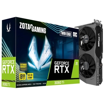 ვიდეო დაფა Zotac ZT-A30610H-10MLHR, Gaming GeForce RTX3060 Ti Twin Edge OC LHR, 8GB, 256bit, HDMI, DP, Black