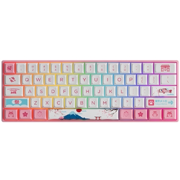 კლავიატურა Akko 3061S World Tour Tokyo, Gateron Orange, Wired, RGB, Type-C, Gaming Keyboard, Pink