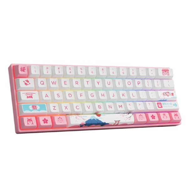 კლავიატურა Akko 3061S World Tour Tokyo, Gateron Orange, Wired, RGB, Type-C, Gaming Keyboard, Pink