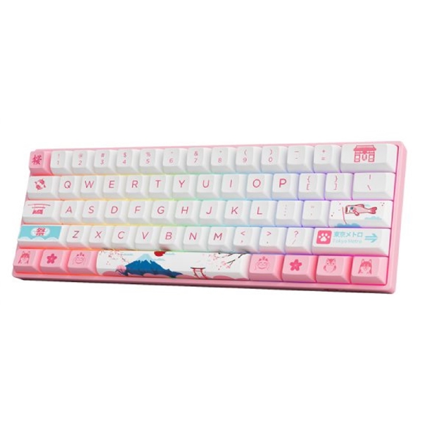 კლავიატურა Akko 3061S World Tour Tokyo, Gateron Orange, Wired, RGB, Type-C, Gaming Keyboard, Pink