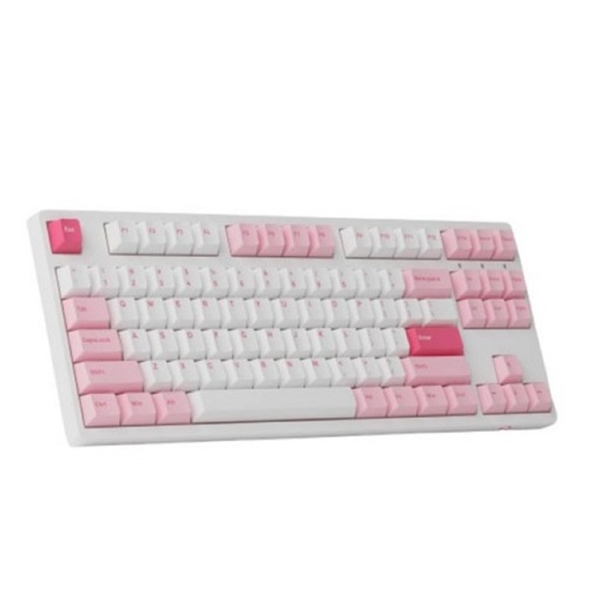 კლავიატურა Akko 3087DS Prunus Lannesiana, CS Wine Red, Wired, USB, Gaming Keyboard, White/Pink